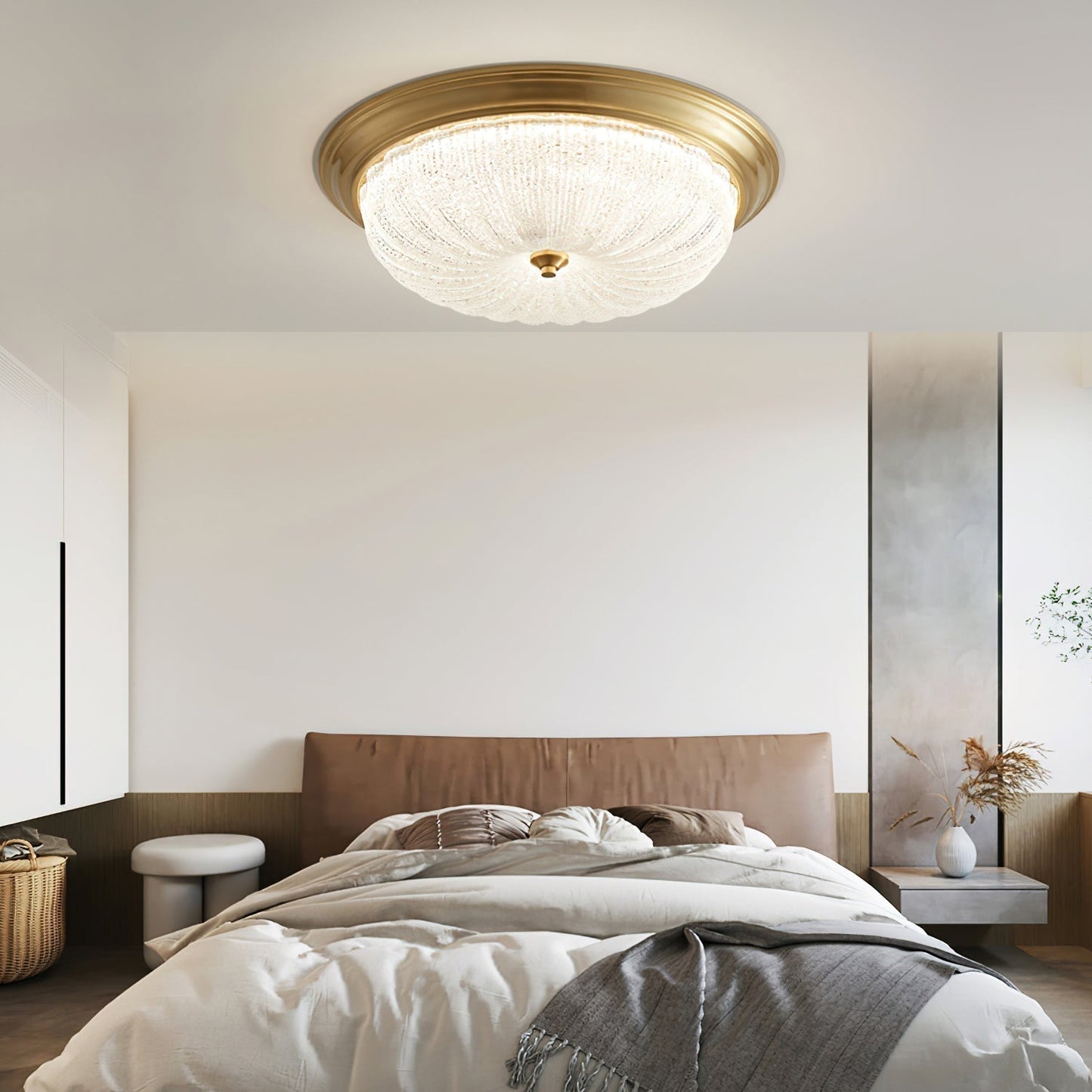 Elvore | Grand Ornate Frosted Glass Vaulted Flush Mount Ceiling Light