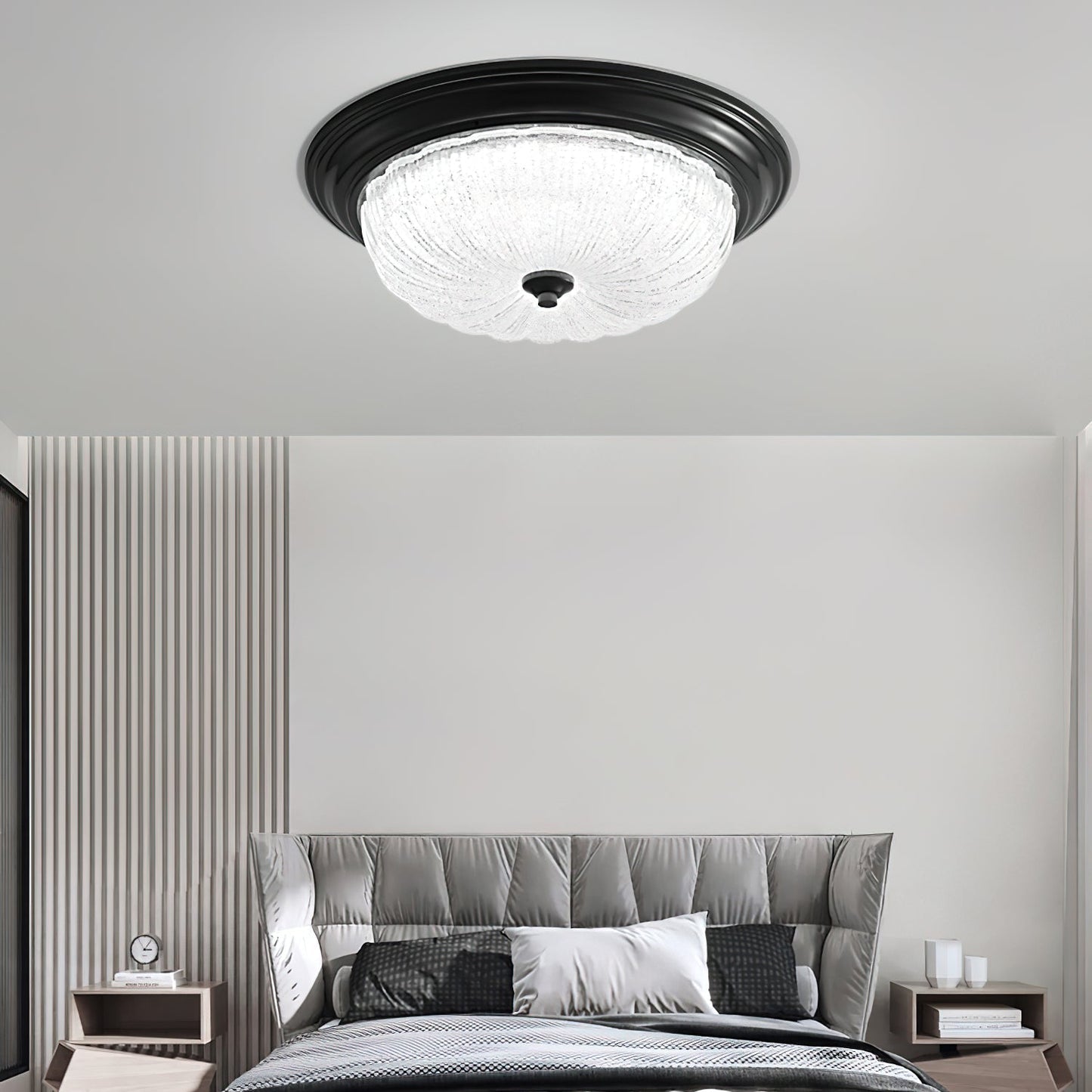 Elvore | Grand Ornate Frosted Glass Vaulted Flush Mount Ceiling Light
