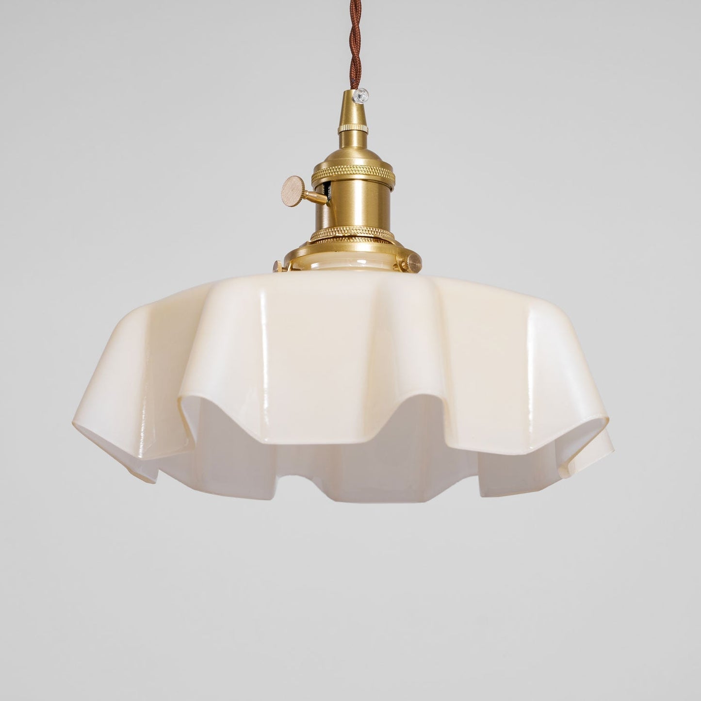 Kelvarna | Vintage plisseret glas fløjl pendellampe