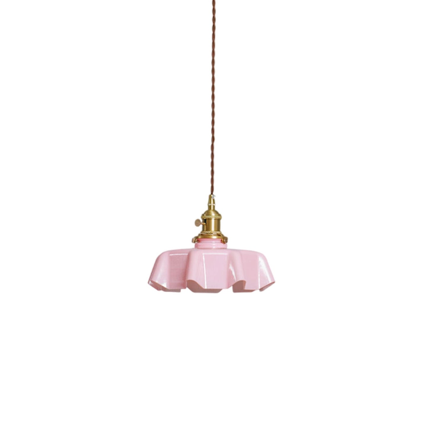 Kelvarna | Vintage plisseret glas fløjl pendellampe