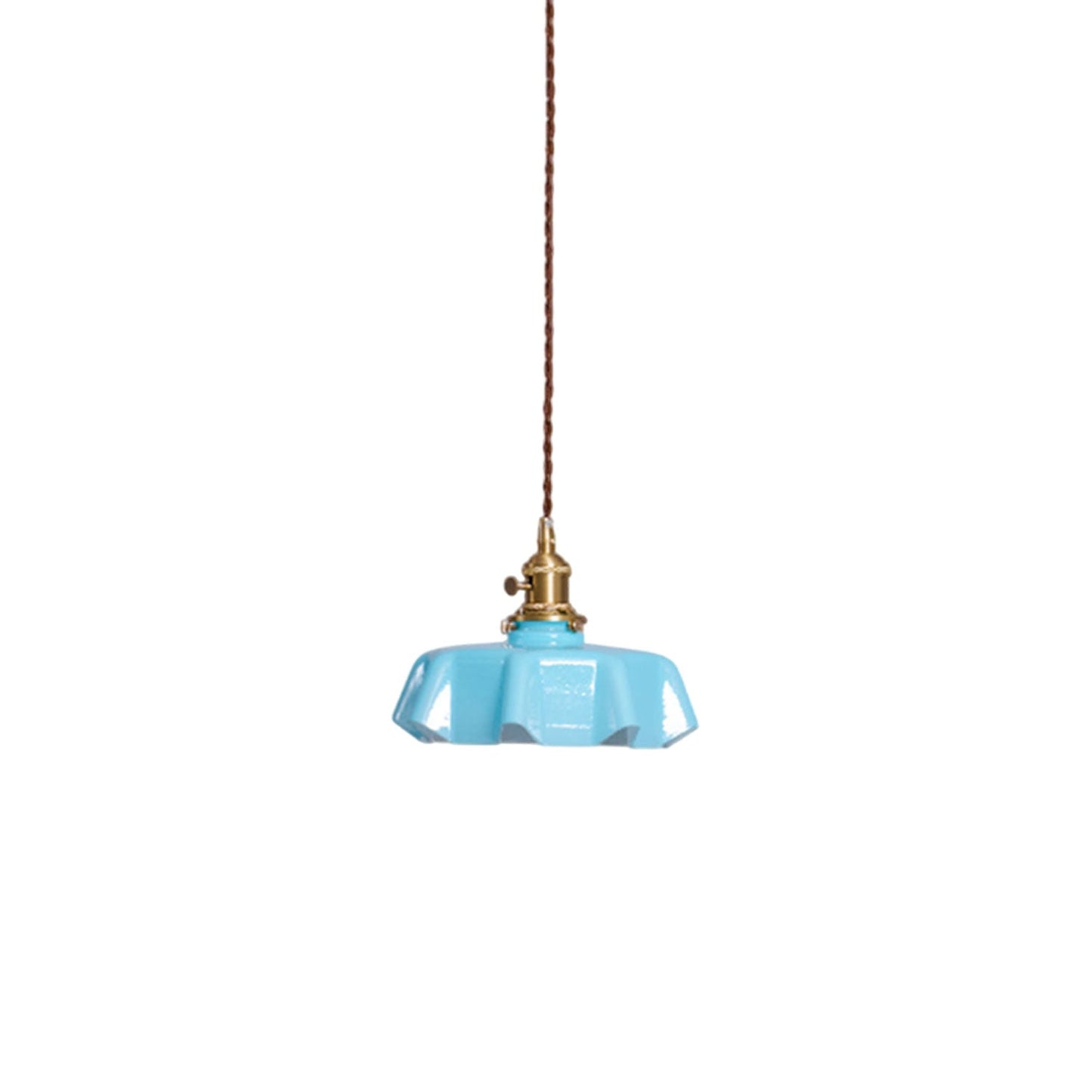 Kelvarna | Vintage plisseret glas fløjl pendellampe