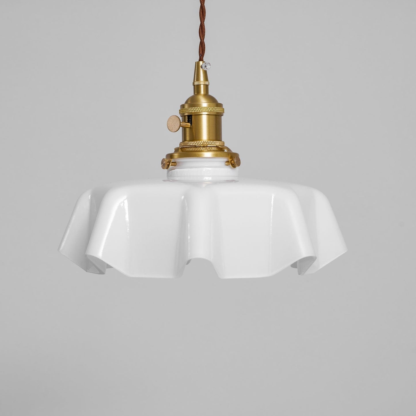 Kelvarna | Vintage plisseret glas fløjl pendellampe