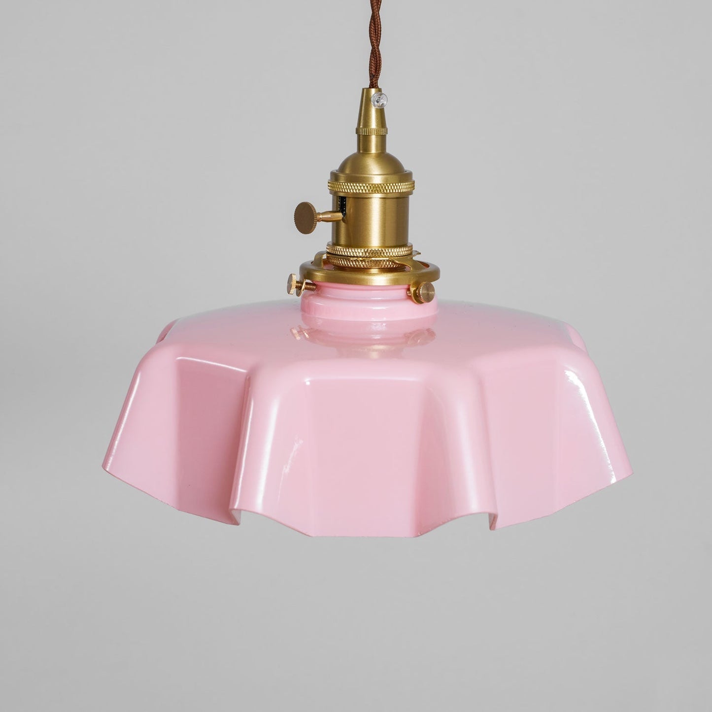 Kelvarna | Vintage plisseret glas fløjl pendellampe