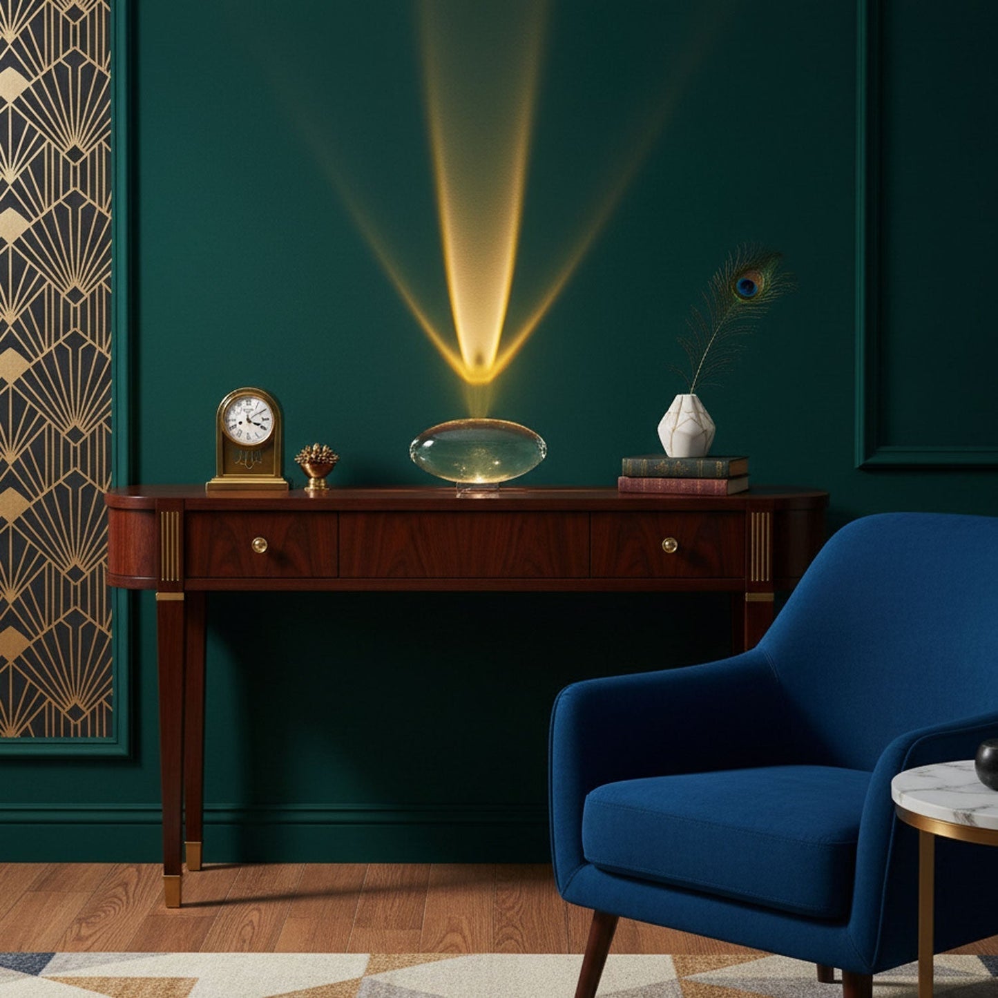 Vaelenoe | Skulpturel Oval Krystal Sten Bordlampe
