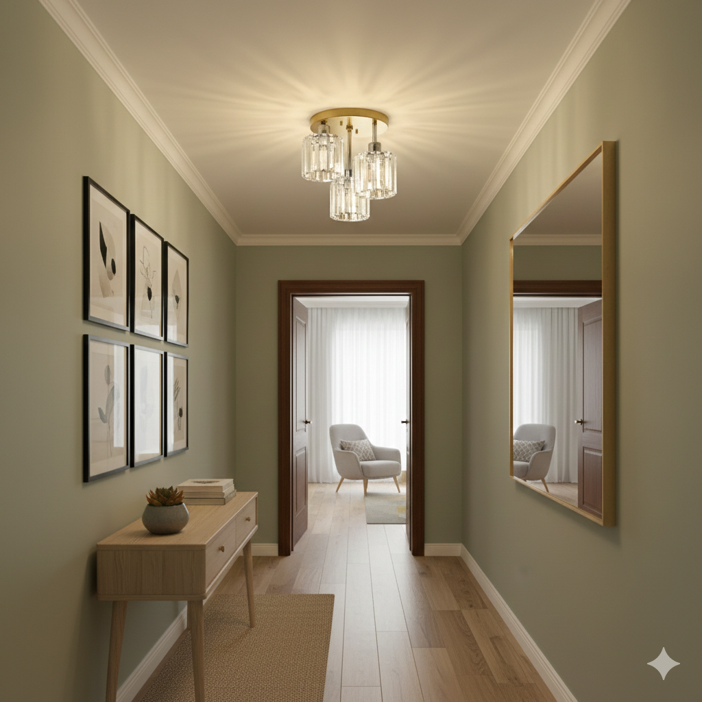 Luminera | Elegant krystalglas semi-flush loftslampe
