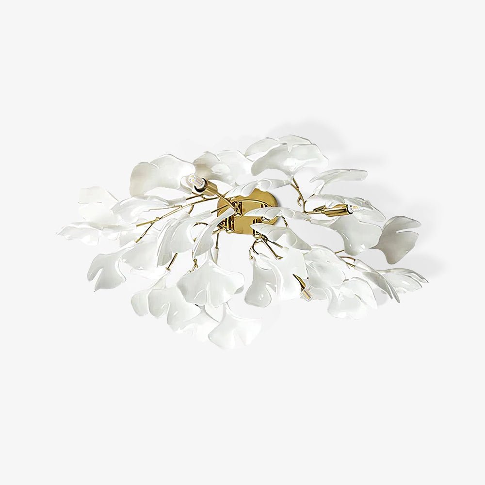 Zephryon | Botanisk keramisk bladklynge loftslampe