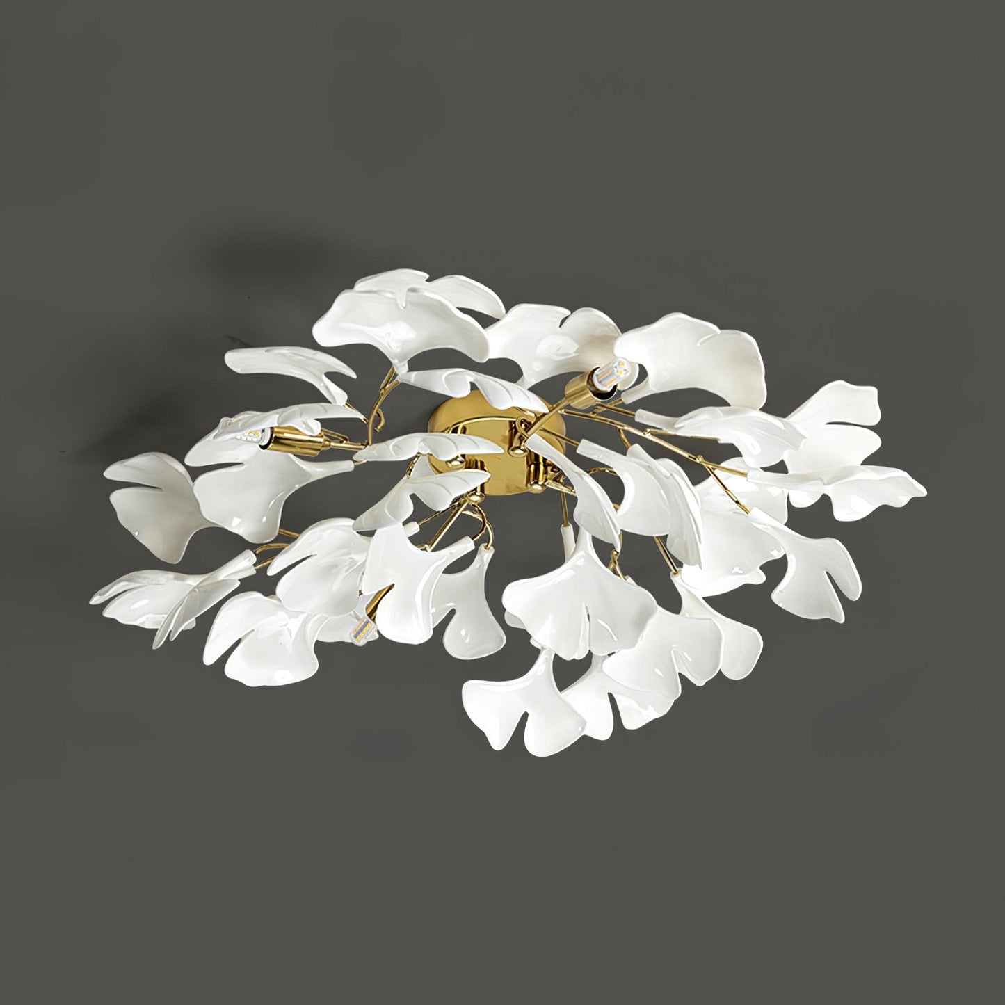 Zephryon | Botanisk keramisk bladklynge loftslampe