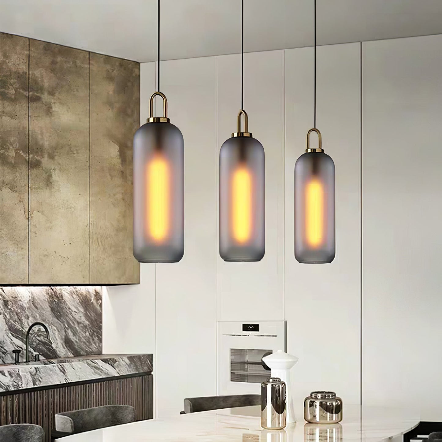 Kyntara | Moderne asymmetrisk elliptisk glas pendellampe