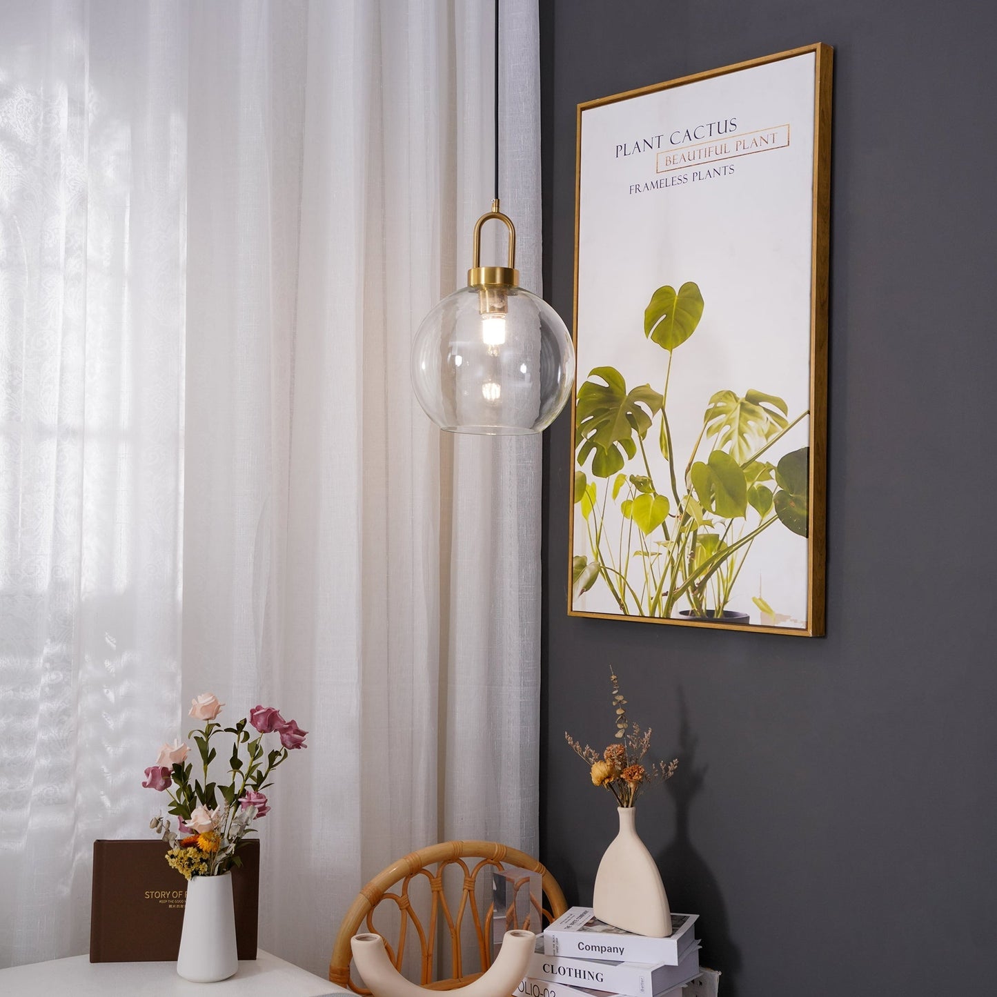 Kyntara | Moderne asymmetrisk elliptisk glas pendellampe