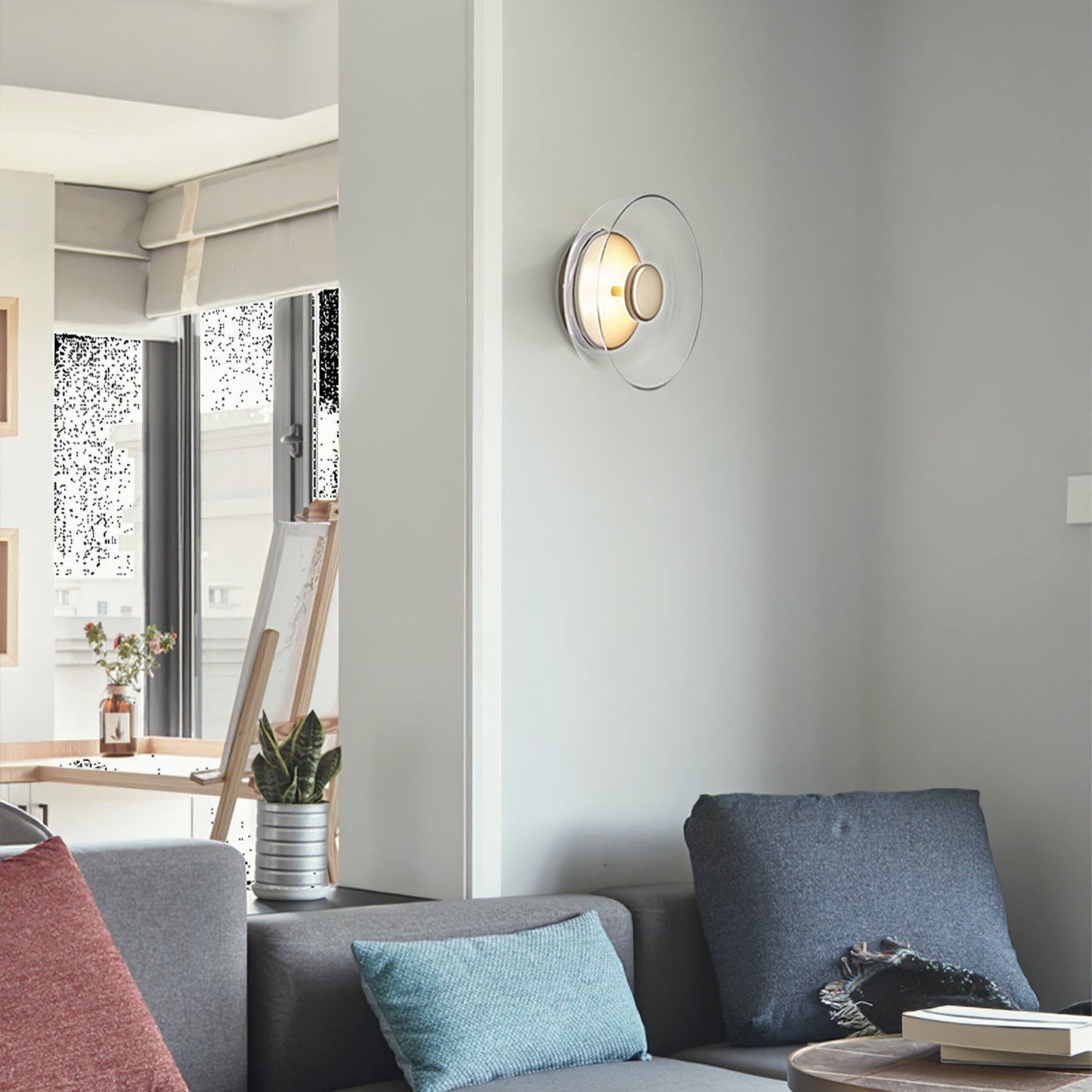 Luvia | Nordisk ribbet glas art deco væglampe