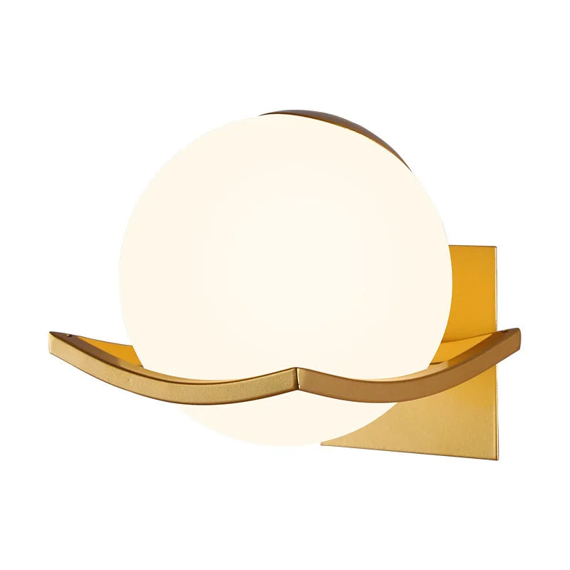 Minimalistisk europæisk opalglas globus væglampe