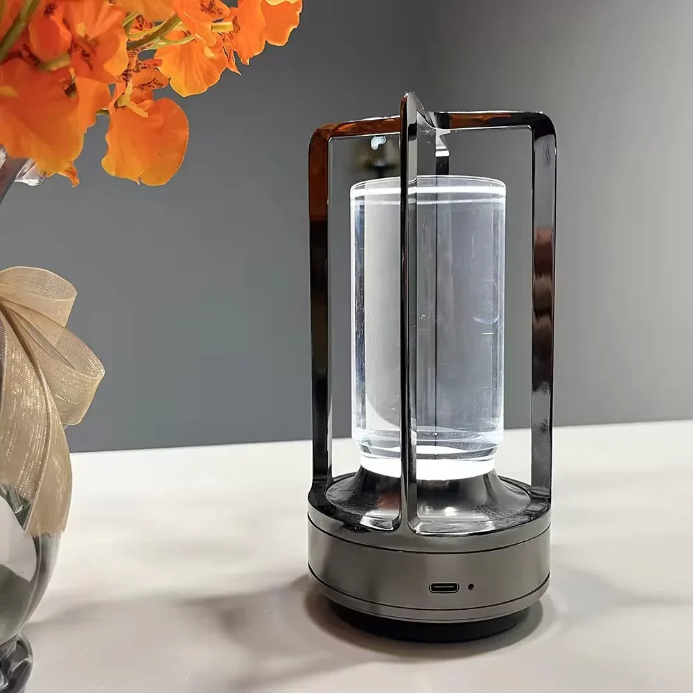 Moderne cylinder metalramme touch-kontrol bordlampe