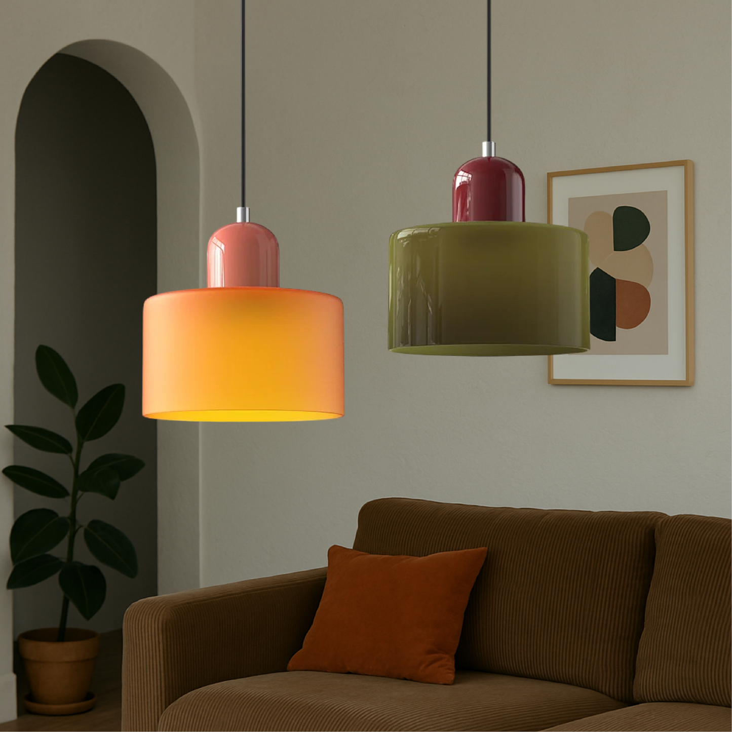 Chroma | Moderne Bauhaus cylinder- og kuppelglas pendel