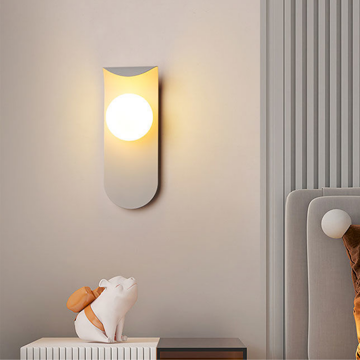 Buet panel nordisk minimalistisk frostet glas kuglevæglampe