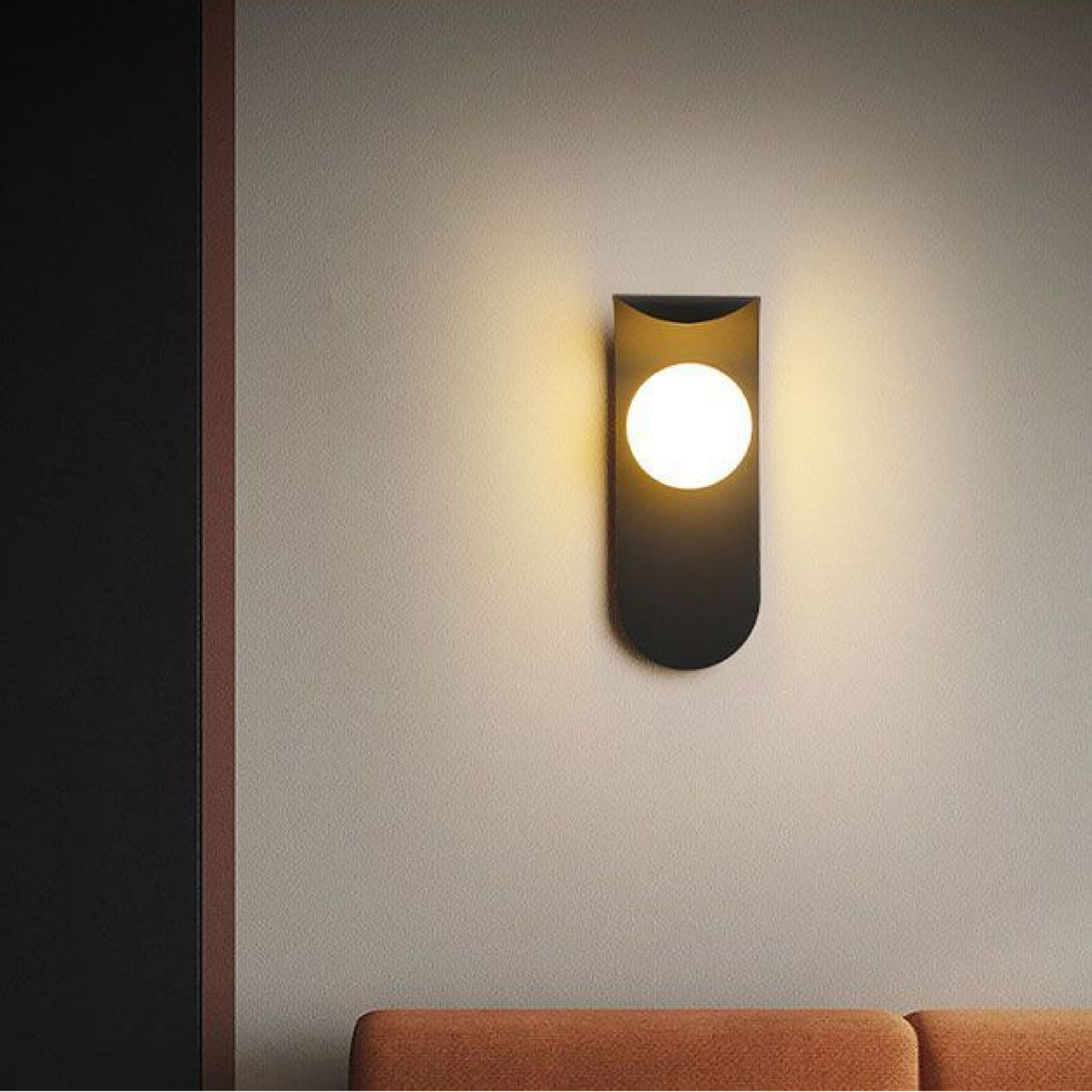Buet panel nordisk minimalistisk frostet glas kuglevæglampe