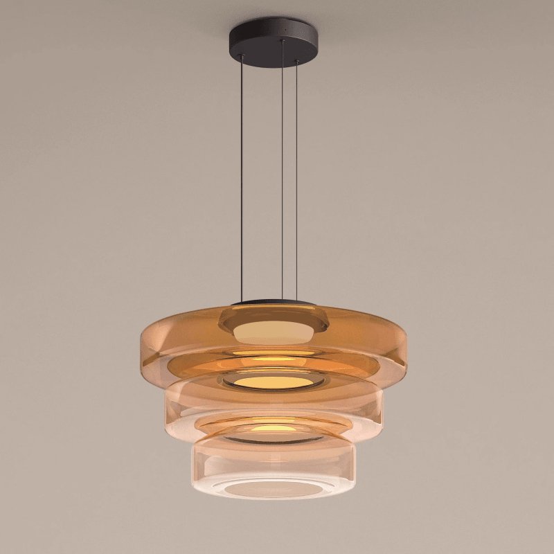 Kyntalor | Lagdelt cirkulær kunstnerisk glas pendellampe