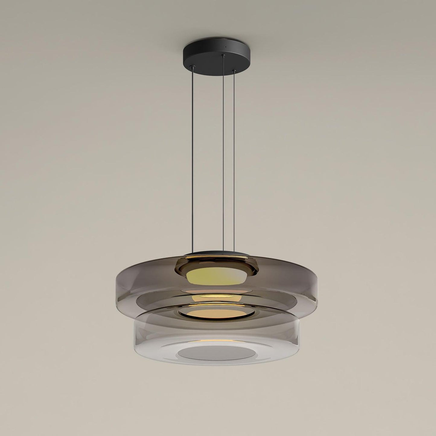 Kyntalor | Lagdelt cirkulær kunstnerisk glas pendellampe