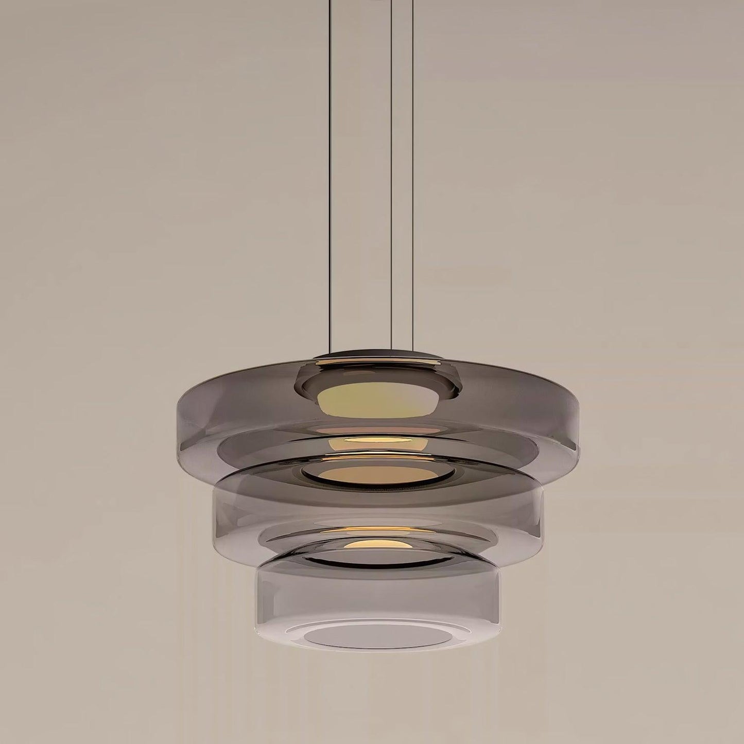 Kyntalor | Lagdelt cirkulær kunstnerisk glas pendellampe
