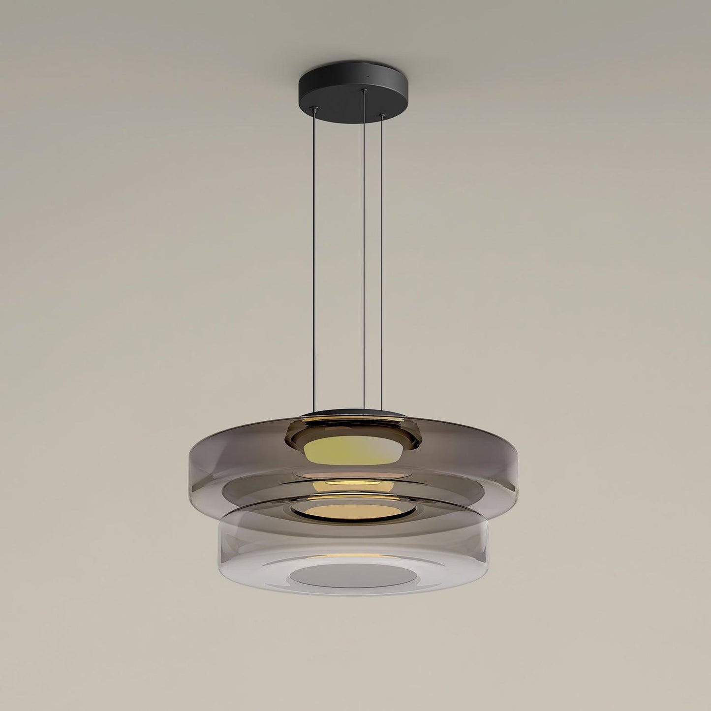 Kyntalor | Lagdelt cirkulær kunstnerisk glas pendellampe