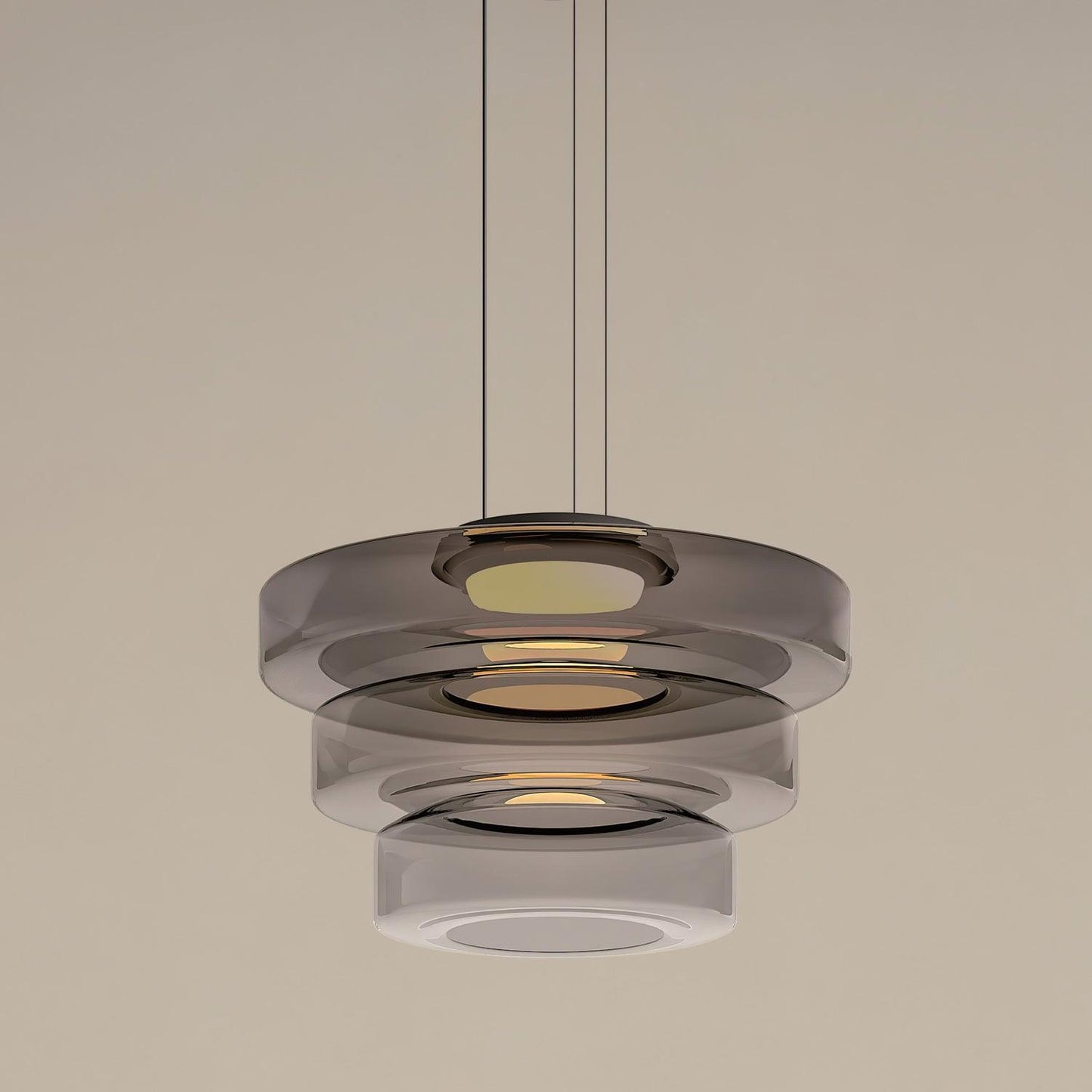 Kyntalor | Lagdelt cirkulær kunstnerisk glas pendellampe
