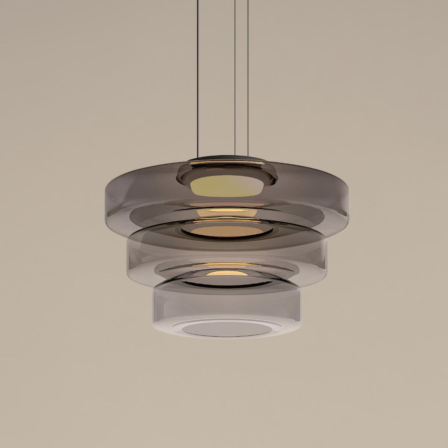Kyntalor | Lagdelt cirkulær kunstnerisk glas pendellampe