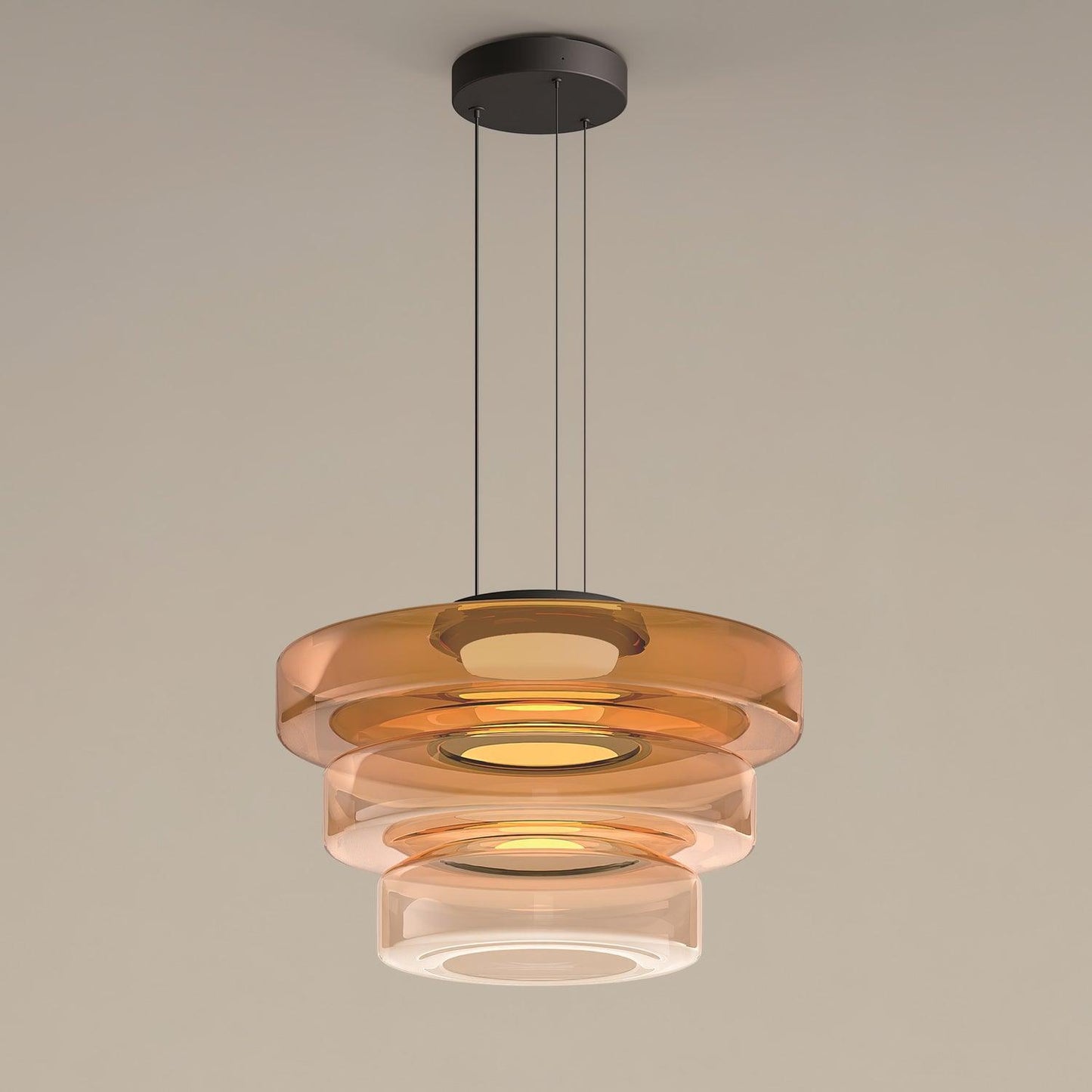 Kyntalor | Lagdelt cirkulær kunstnerisk glas pendellampe