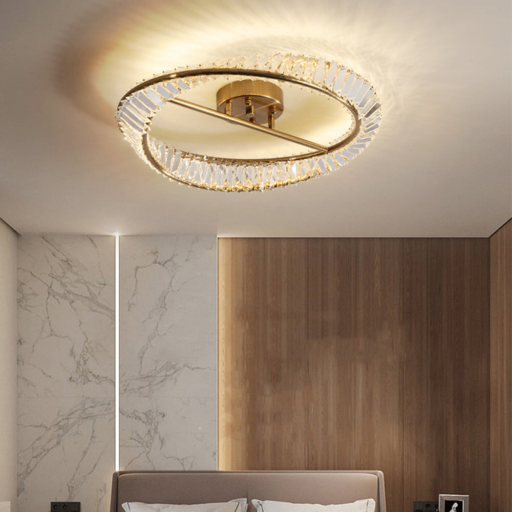 Crysella | Moderne strålende krystal halo ring loftslampe