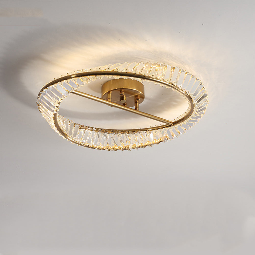 Crysella | Moderne strålende krystal halo ring loftslampe