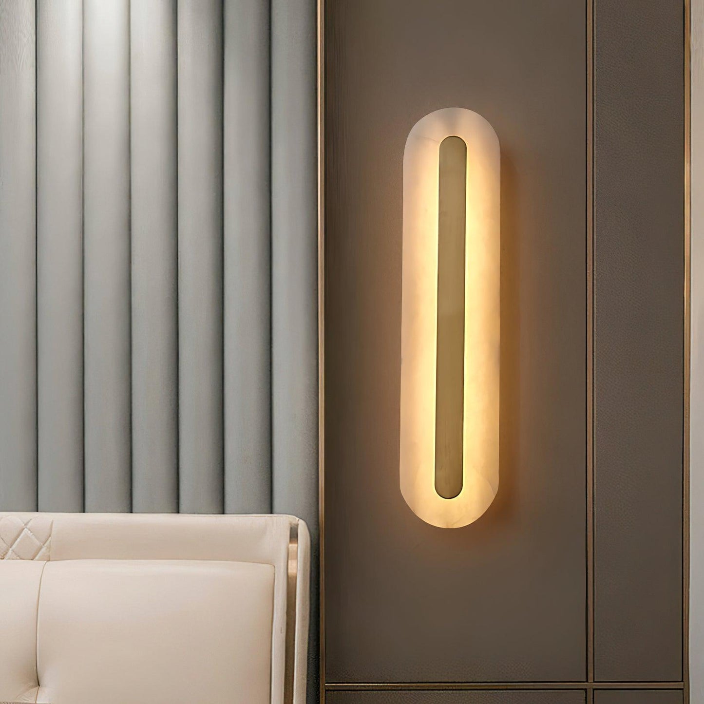 Corinthia | Alabaster cylindrisk gennemsigtig stenvæglampe