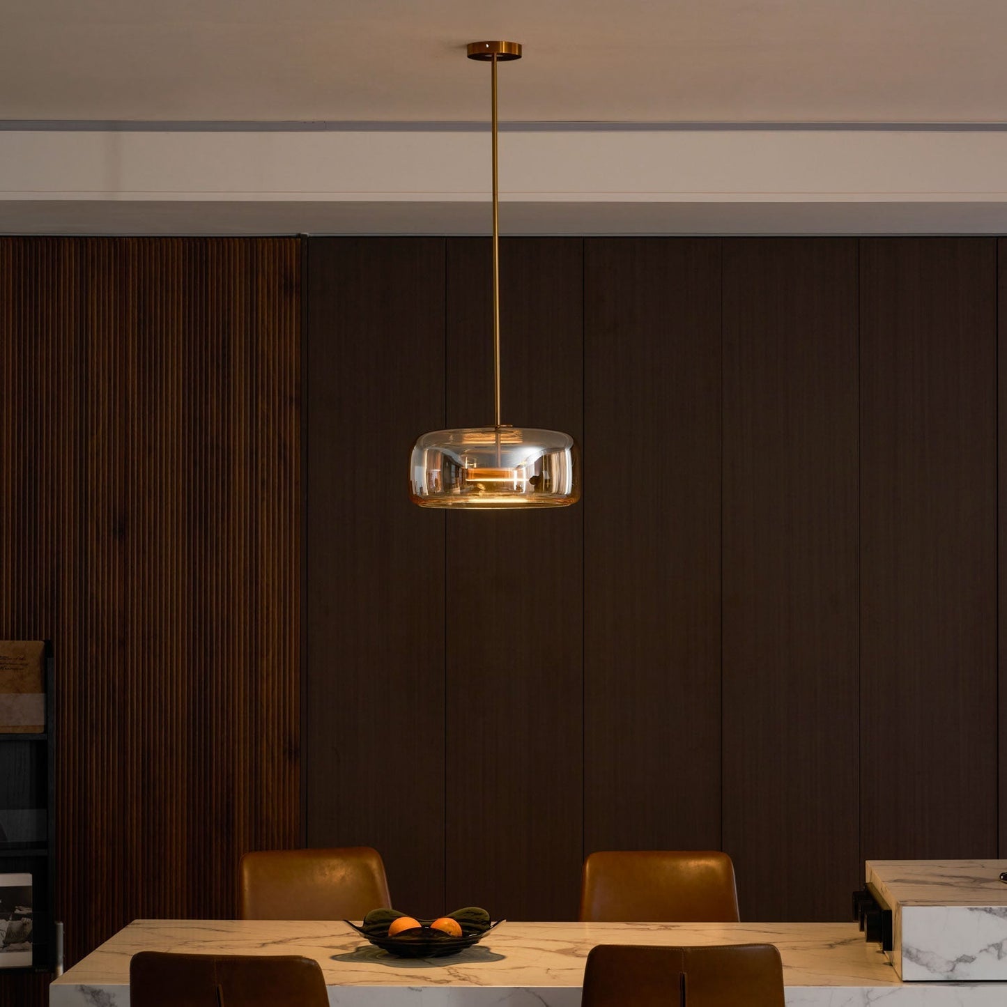 Orionth | Geometrisk Skulpturel Håndblæst Glas Kugle Pendellampe