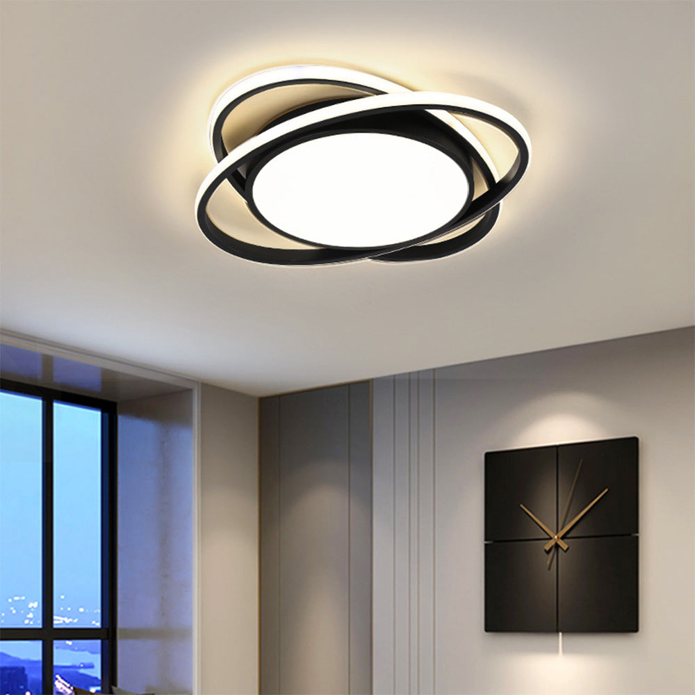 Auria | Slank lagdelt sammenlåst ring loftslampe