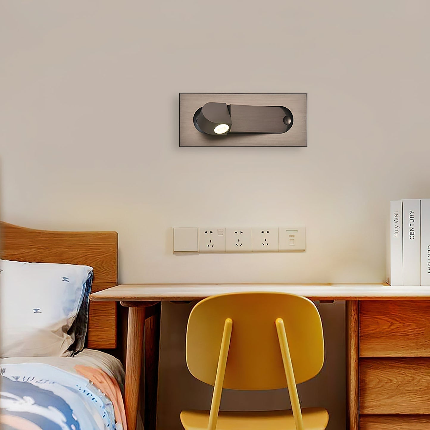 Alsvik | Minimalistisk drejelig integreret læselampe til væg
