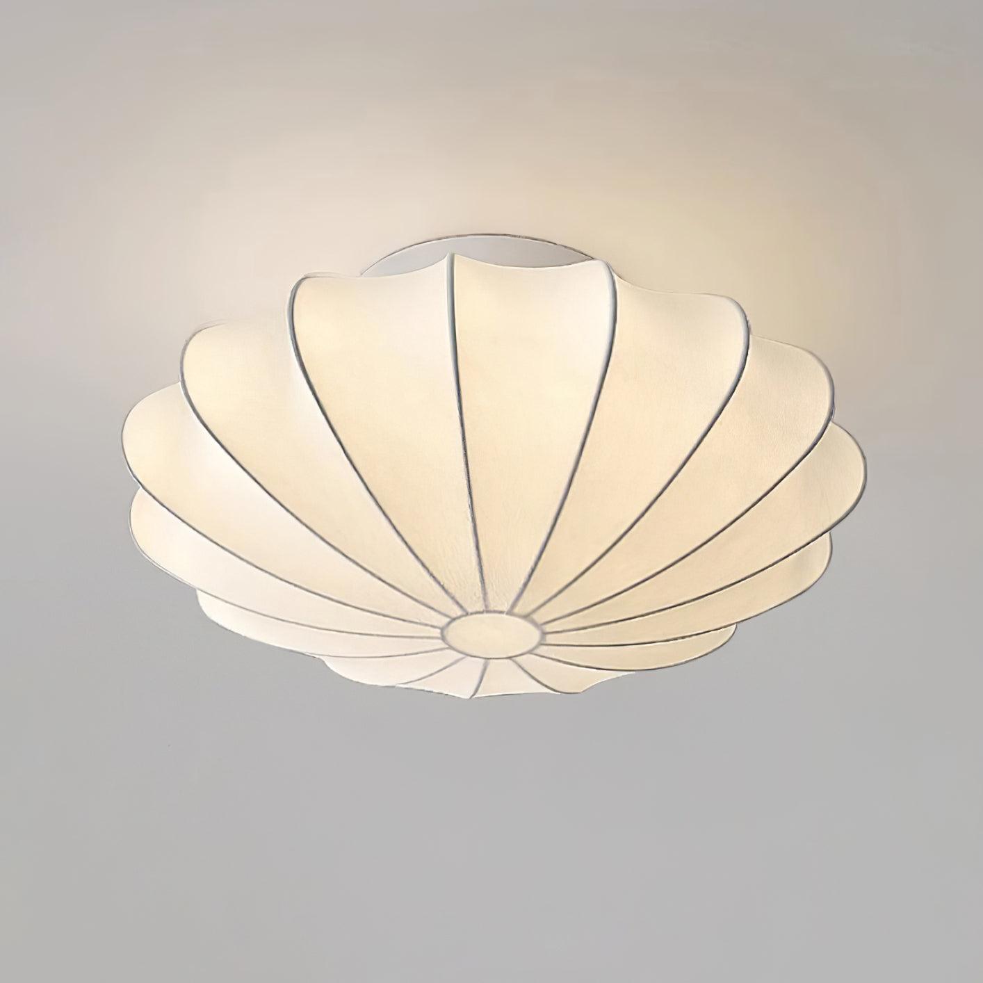 Korisand | Mid-century geometrisk skulpturel silkemesh loftslampe