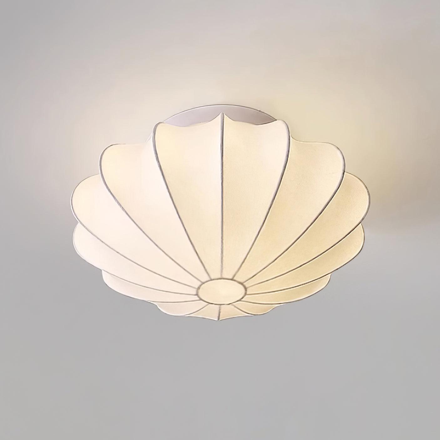 Korisand | Mid-century geometrisk skulpturel silkemesh loftslampe