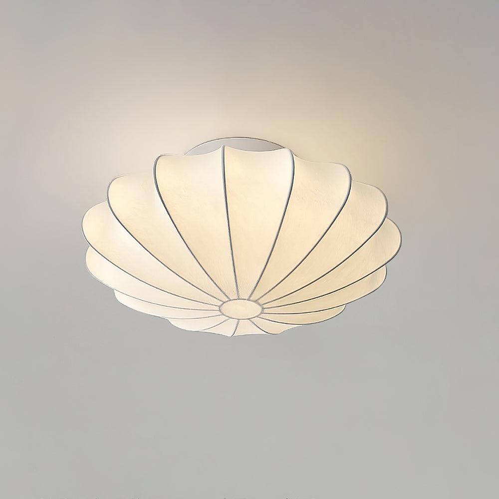 Korisand | Mid-century geometrisk skulpturel silkemesh loftslampe