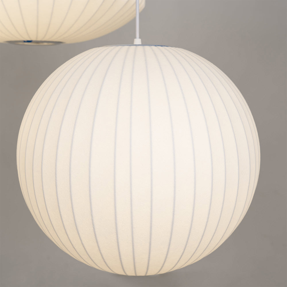 Vela | Mid-century ribbet hvid lanterne loftslampe