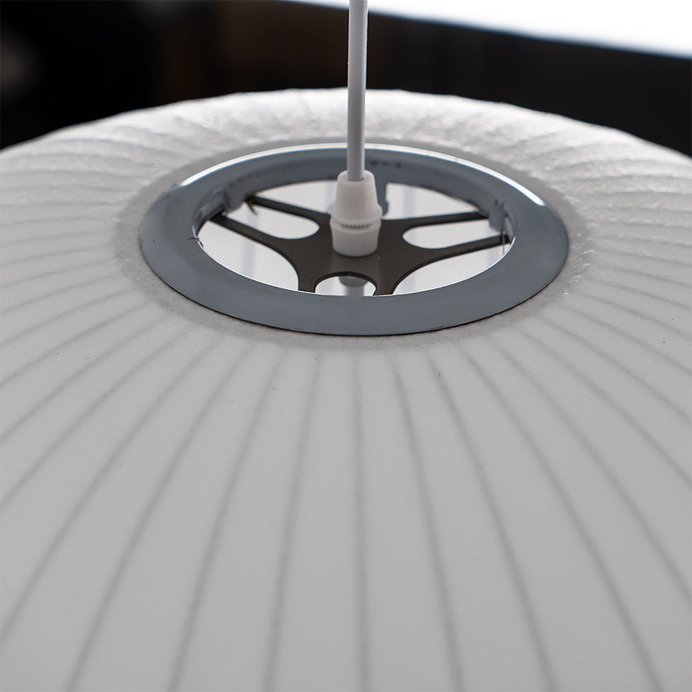Vela | Mid-century ribbet hvid lanterne loftslampe