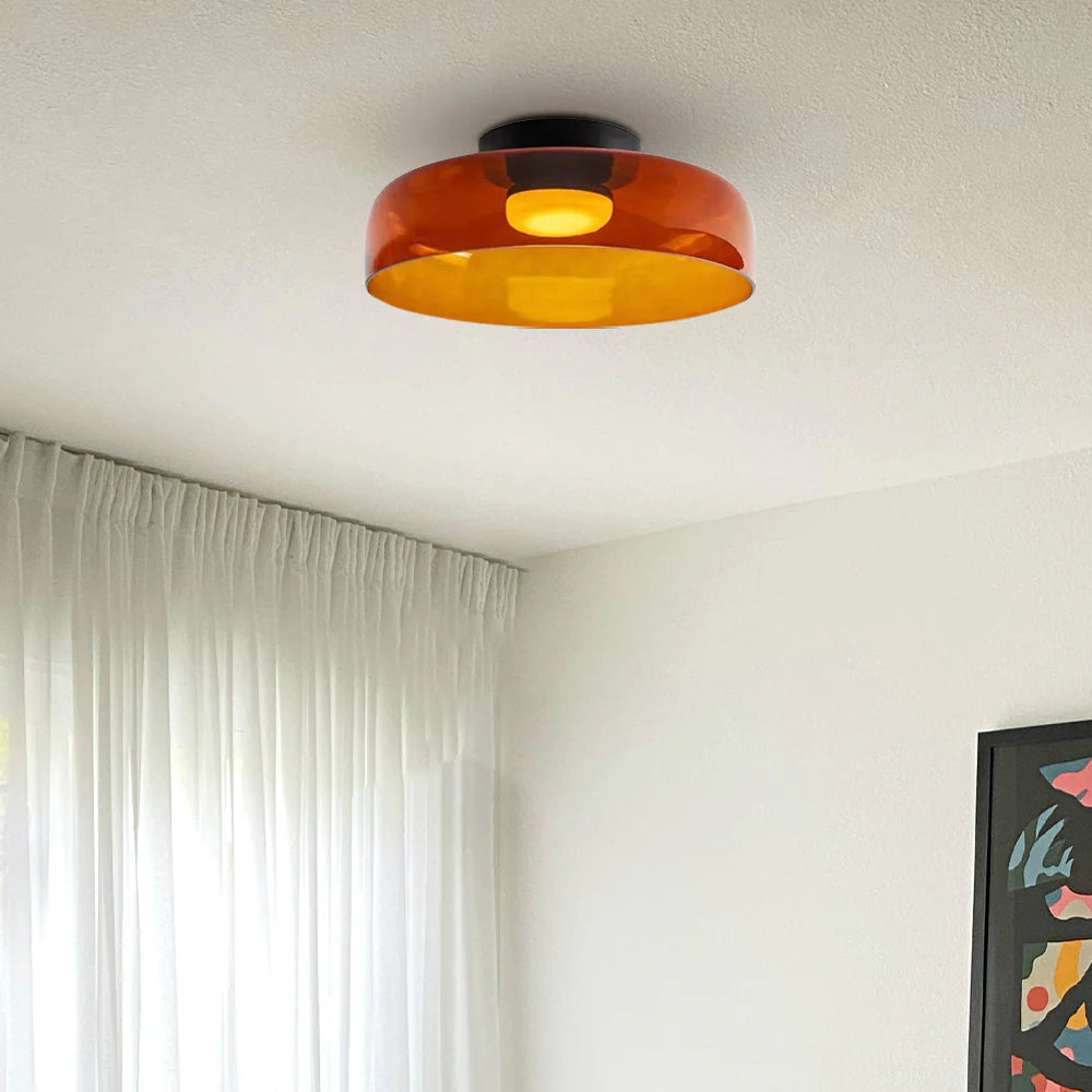 Nebula | Moderne lagdelt glødende glas kuppelloftslampe