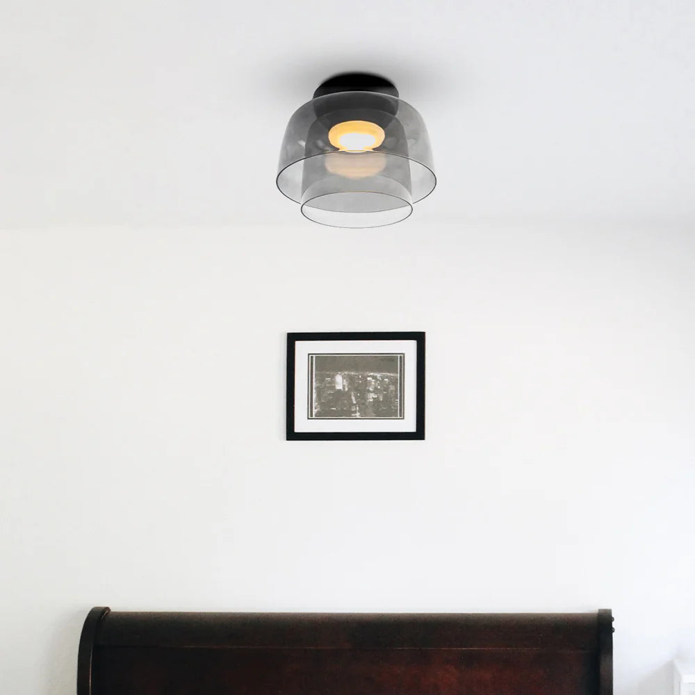 Nebula | Moderne lagdelt glødende glas kuppelloftslampe