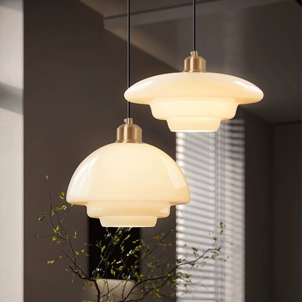 Vellum | Nordisk lagdelt opak glas drop pendellampe