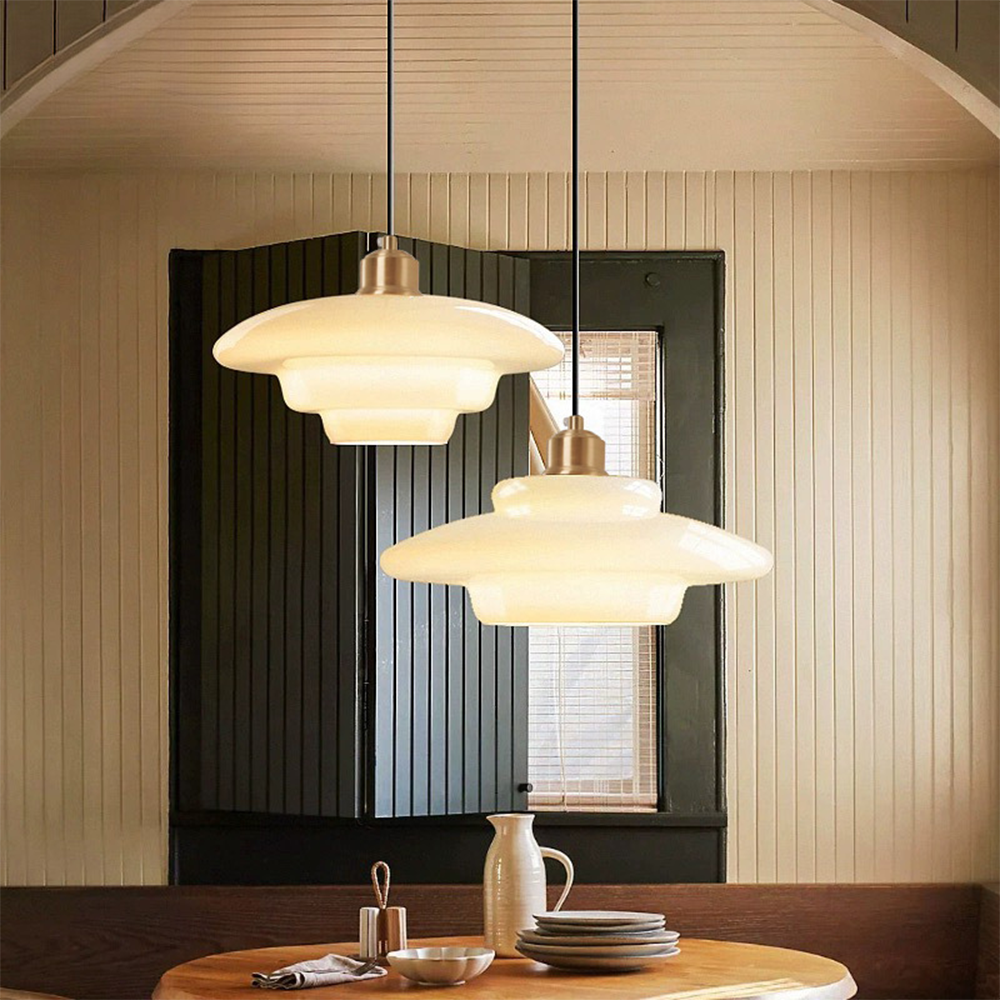 Vellum | Nordisk lagdelt opak glas drop pendellampe