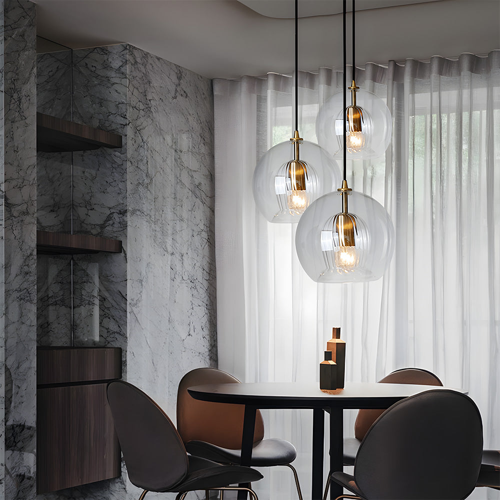 Orbia | Moderne ribbet kugledrop pendellampe