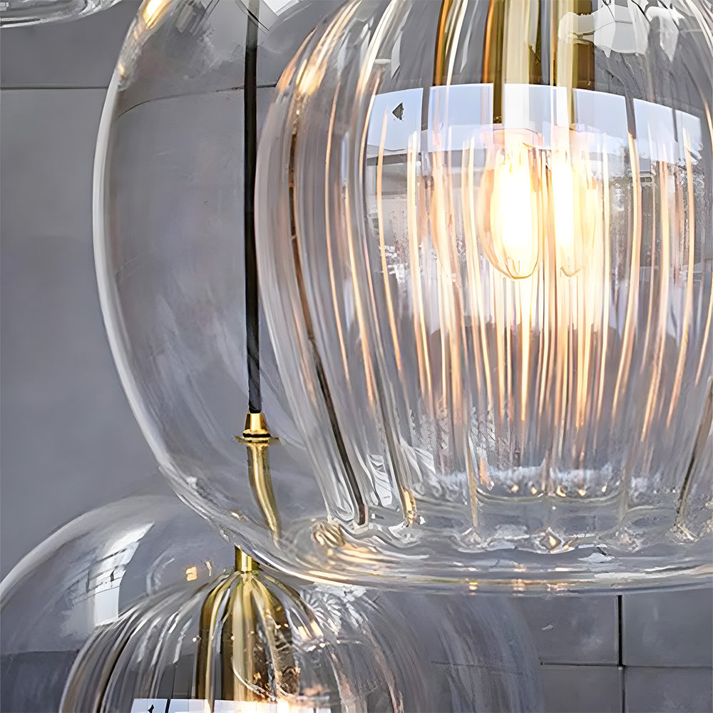 Orbia | Moderne ribbet kugledrop pendellampe