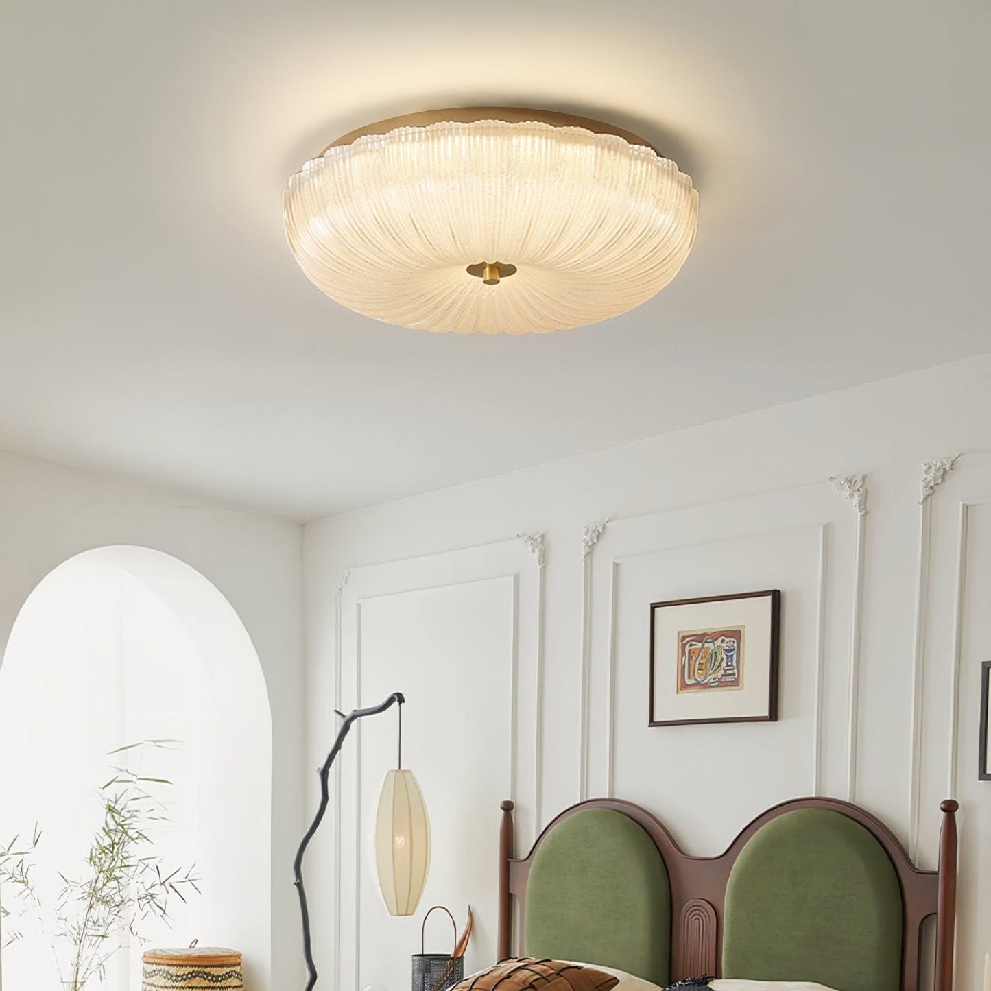 Halo | Elegant tekstureret bølget glas loftslampe