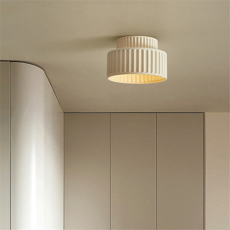 Ceramis | Moderne ribbet harpiks indbygningsloftlampe