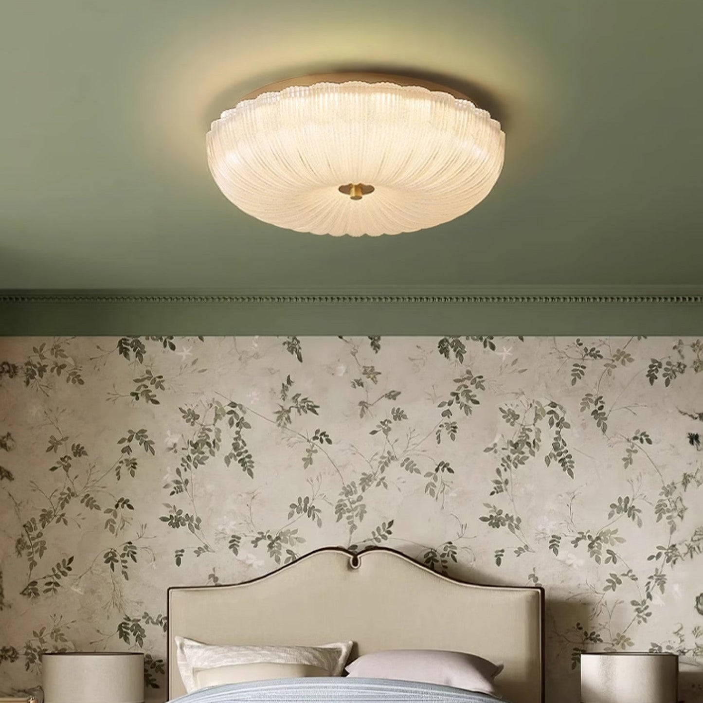 Halo | Elegant tekstureret bølget glas loftslampe