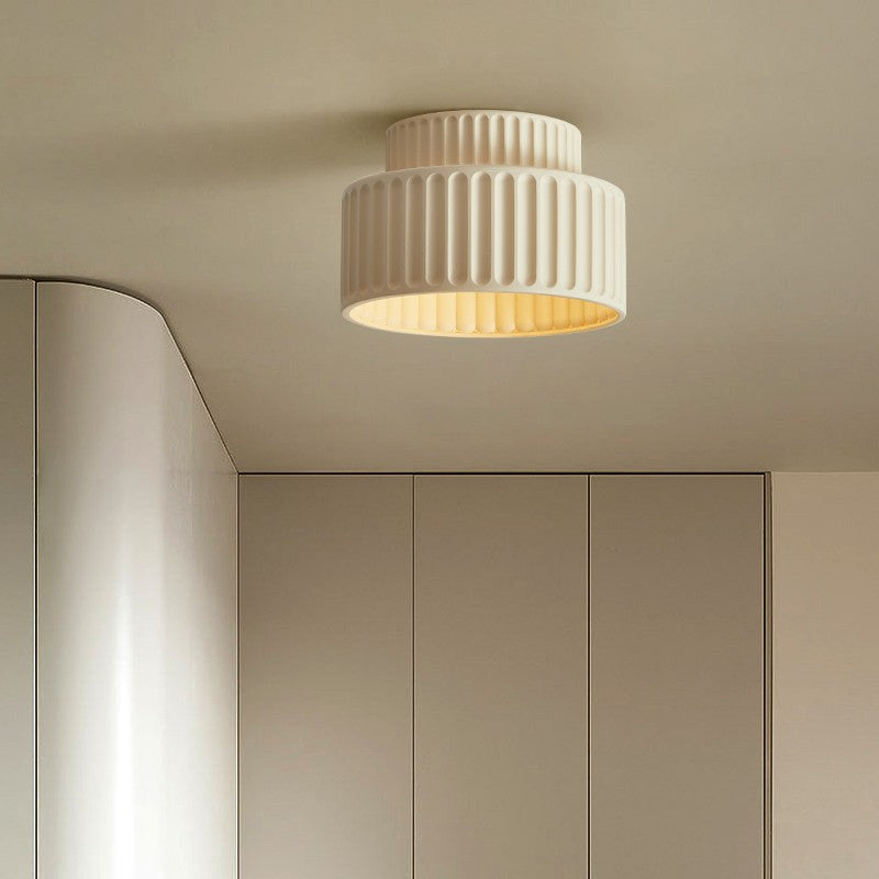 Ceramis | Moderne ribbet harpiks indbygningsloftlampe
