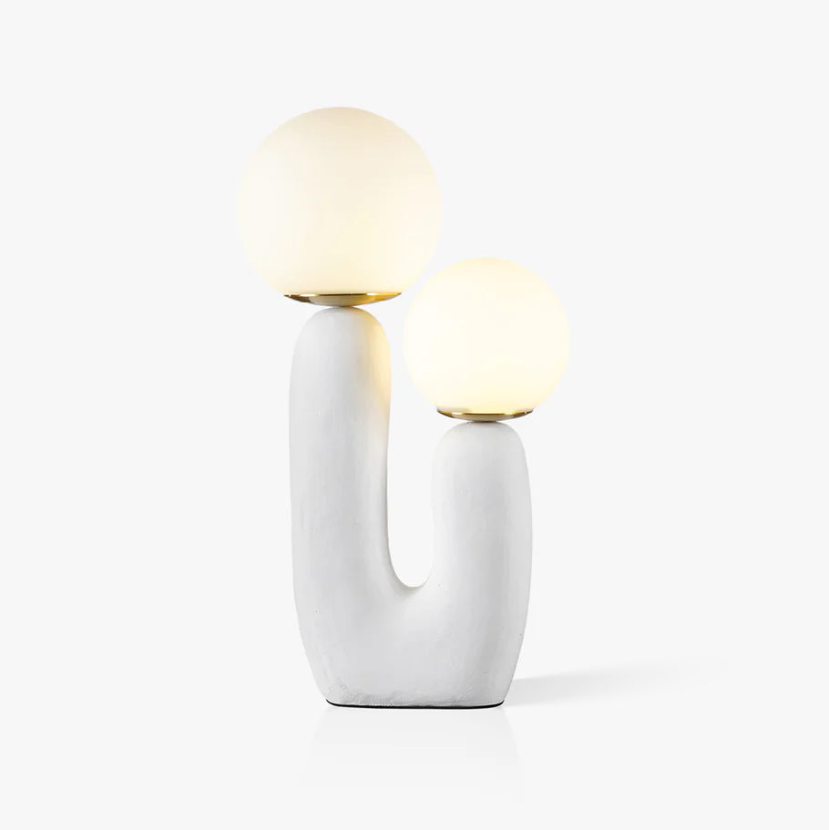 Corisande | Avantgarde rå skulpturel glas kugle bordlampe