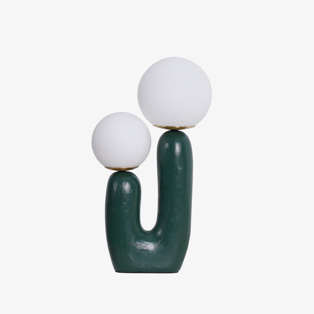 Corisande | Avantgarde rå skulpturel glas kugle bordlampe