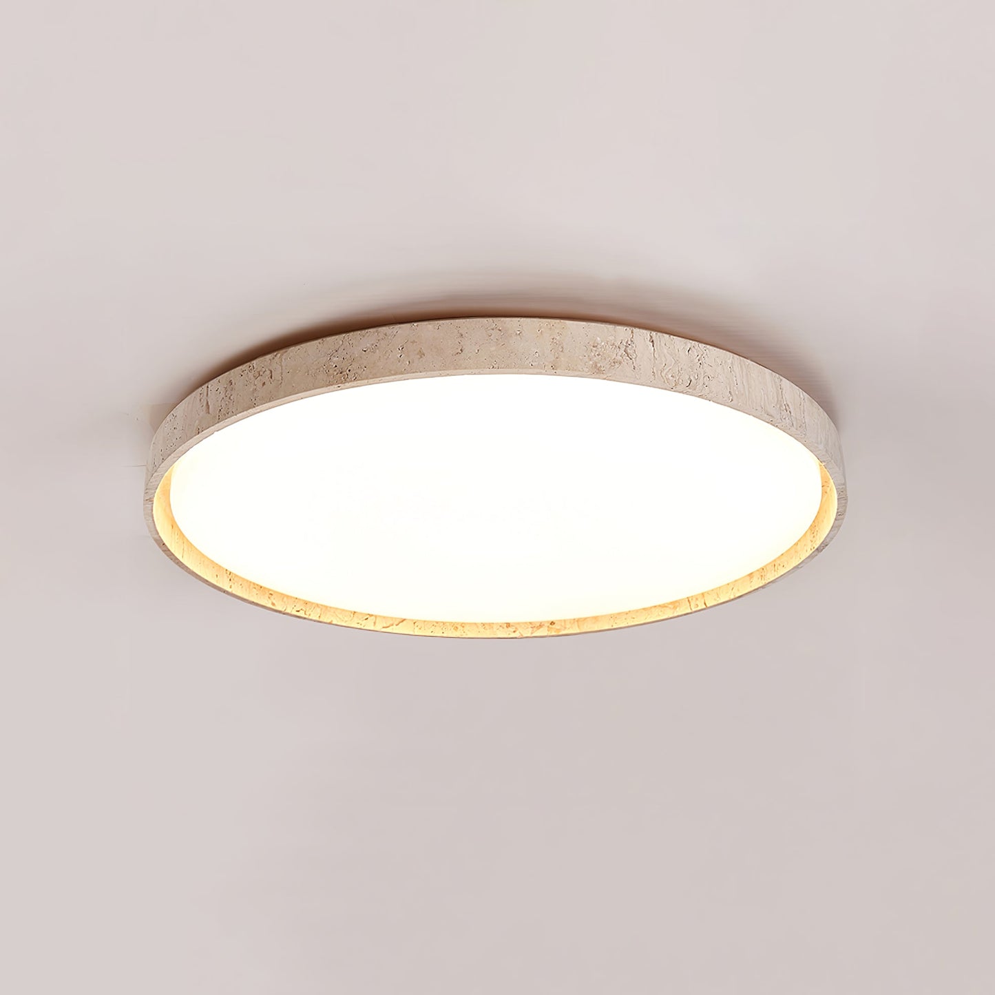 Aeristhos | Minimalistisk håndskåret rund travertin sten loftslampe